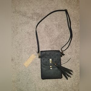 NWT Black Vegan Leather Revive Vintage Crossbody Bag
